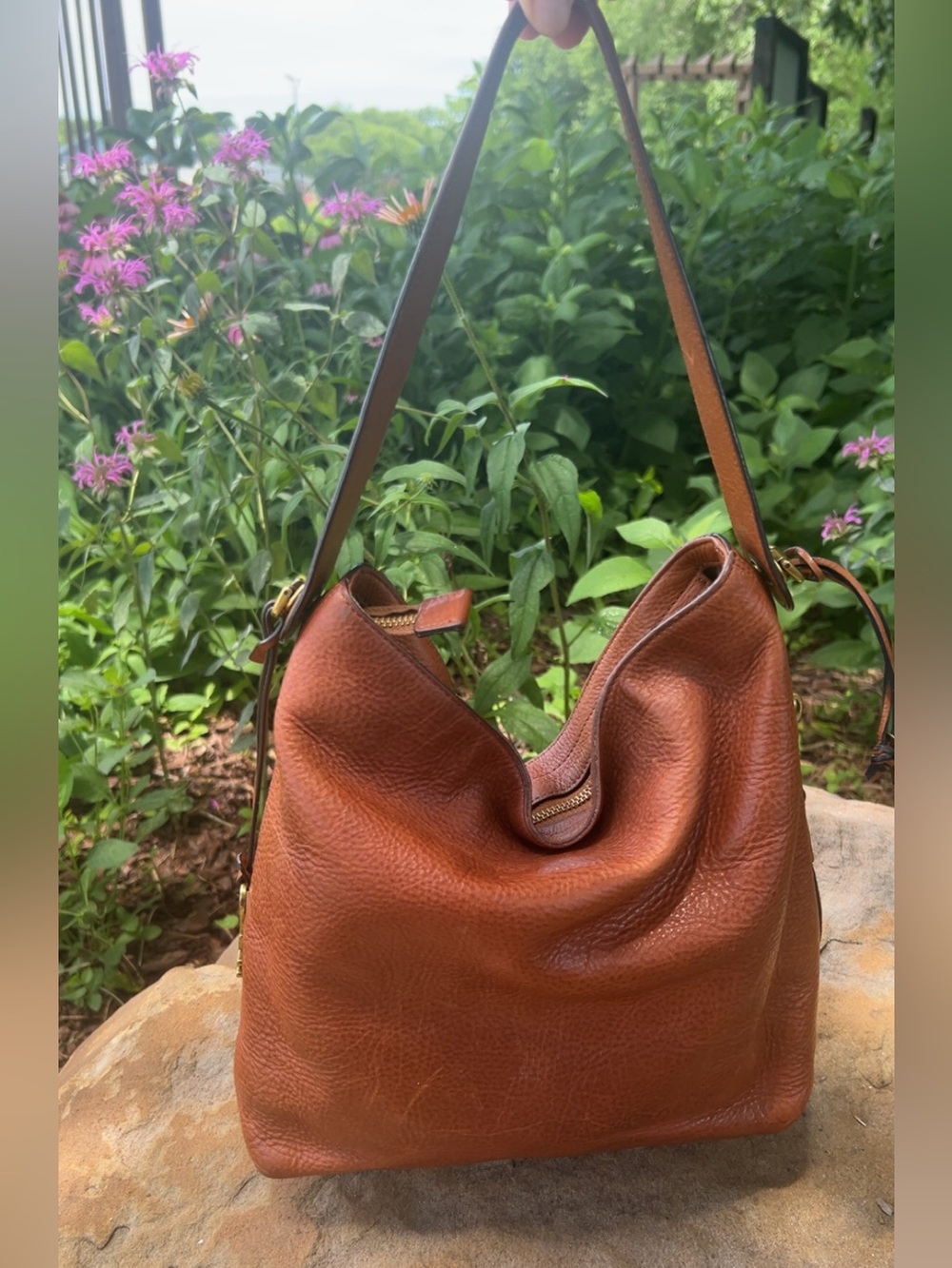 Vintage Fossil Classic Brown Leather Shoulder Bag